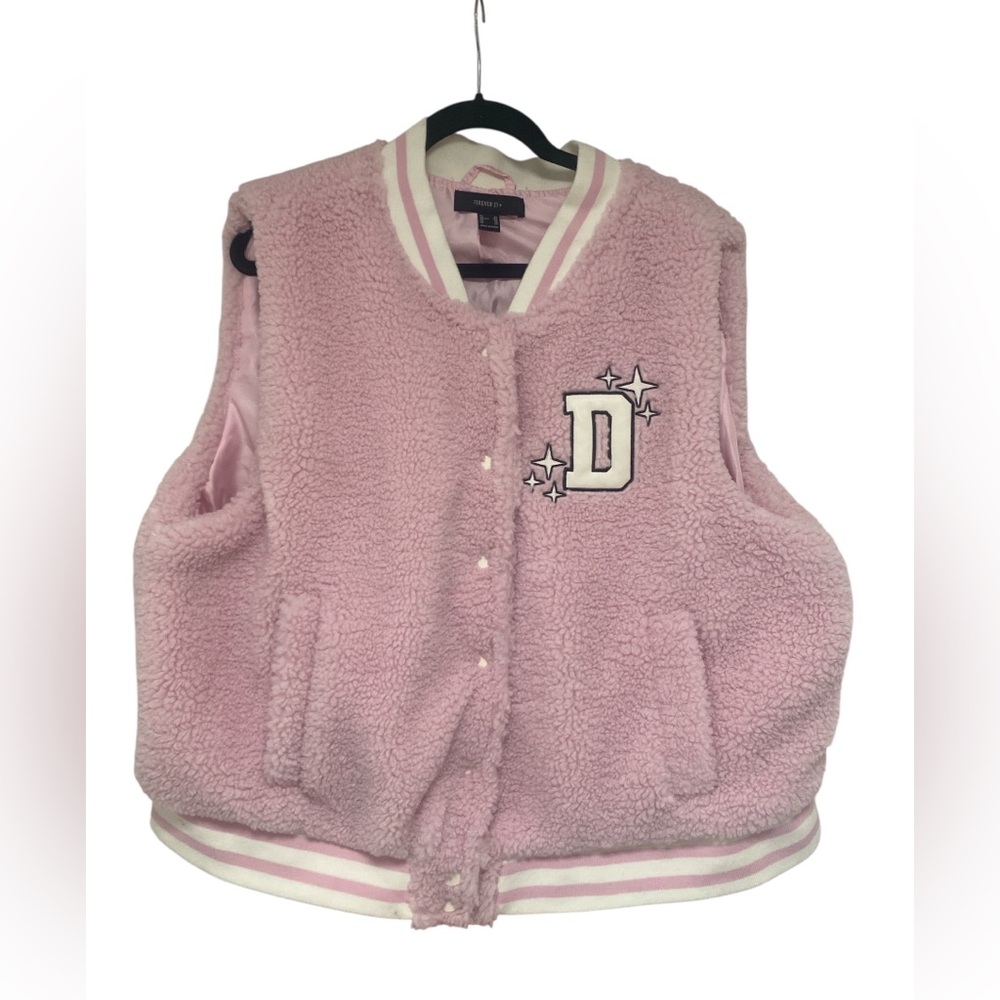 Forever 21+ Light Pink Fleece Vest GUC 3X